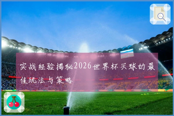 实战经验揭秘2026世界杯买球的最佳玩法与策略